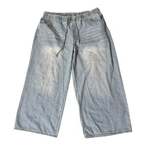 SHEIN Blue Flare Wide Leg Jeans